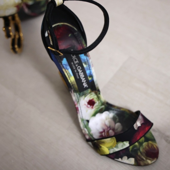 Dolce & Gabbana Floral Baroque Heel Sandals - Picture 8 of 12